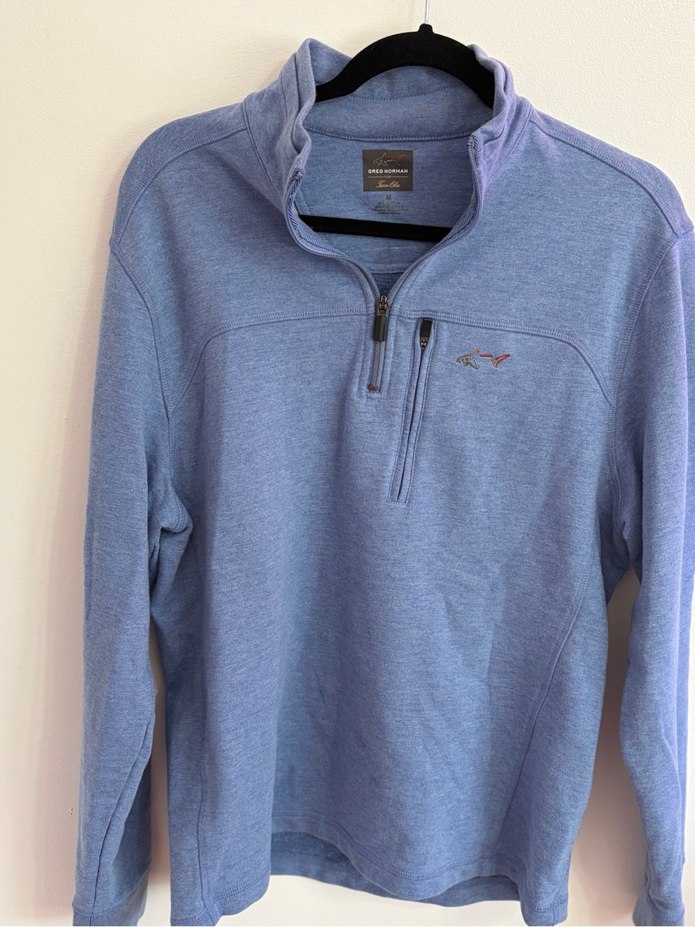 Greg Norman Collection Men's Light Blue Quarter-Zip Pullover